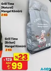 GRİLL TİME (BRİKET) MANGAL KÖMÜRÜ 2 KG GRİLL TİME (BRİKET) MANGAL KÖMÜRÜ 2 KG